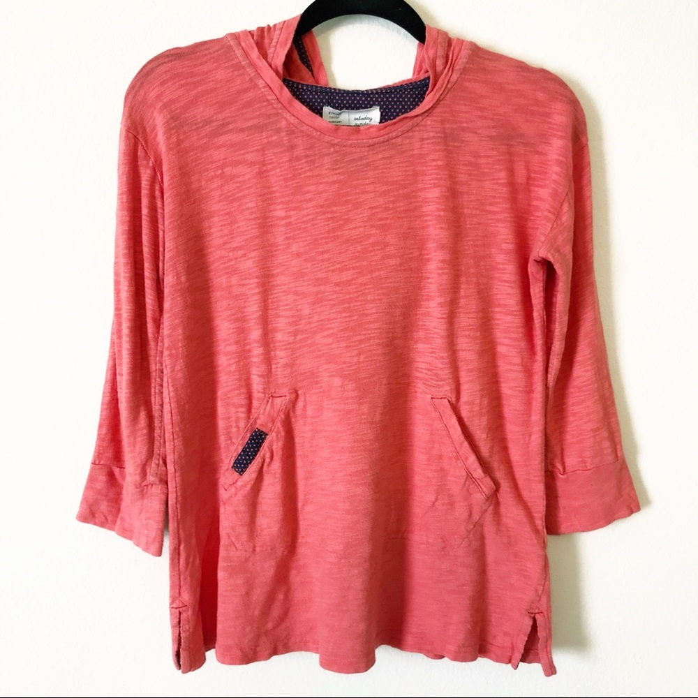 Anthro) Saturday Sunday coral hoodie tee